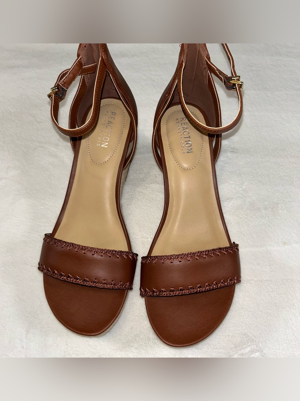REACTION KENNETH COLE Brown Espadrille Women’s 9 M Platform Colton Wedge Shoes